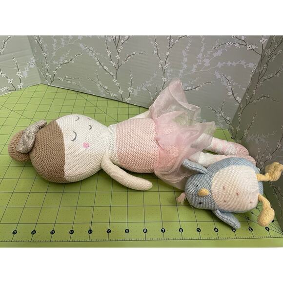 Ballerina Crotchet Plush Doll & Mudpie Bird Rattle Set Stuffed Living Textiles - Picture 5 of 8